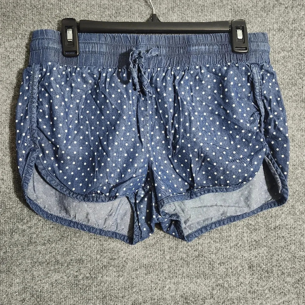 Celebrity pink women's shorts size S blue and white polkadot elastic waist - Picture 1 of 6